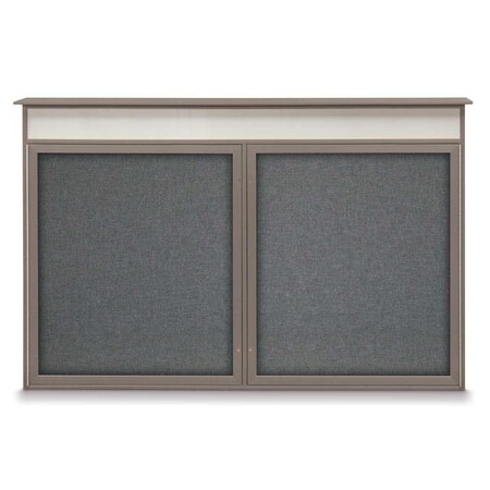 United Visual Products Open Faced Traditional Corkboard, 96x48" UV647A-SATIN-MEDGRY